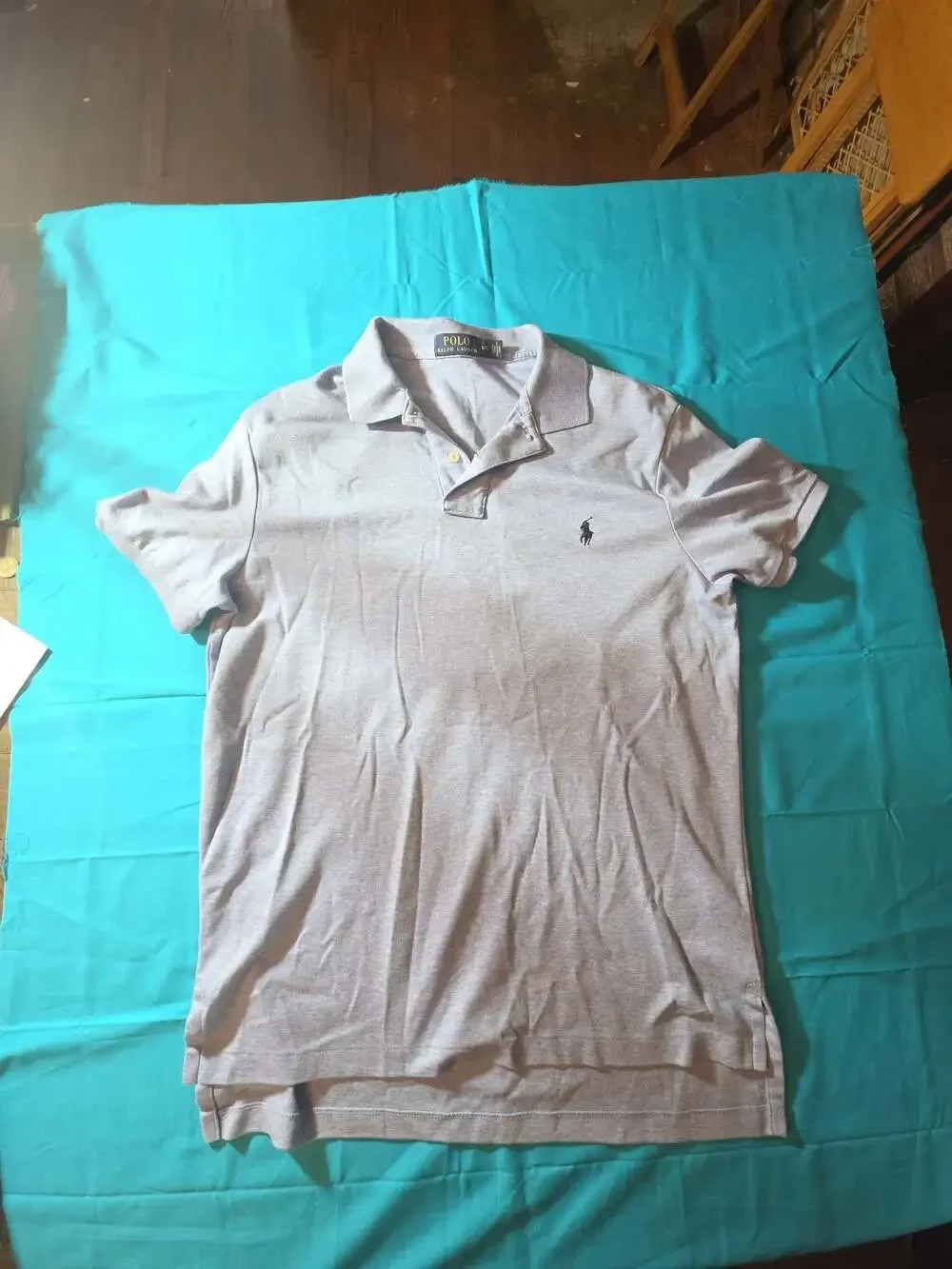 Polo Ralph Lauren Classic Fit Solid Cotton Mesh Polo Shirt Blue Men's Large